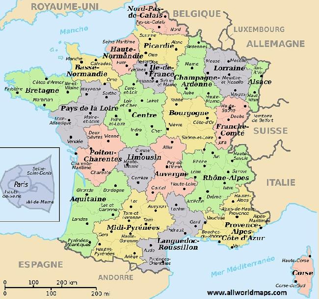 Download Printable Map of France with Cities | All World Maps